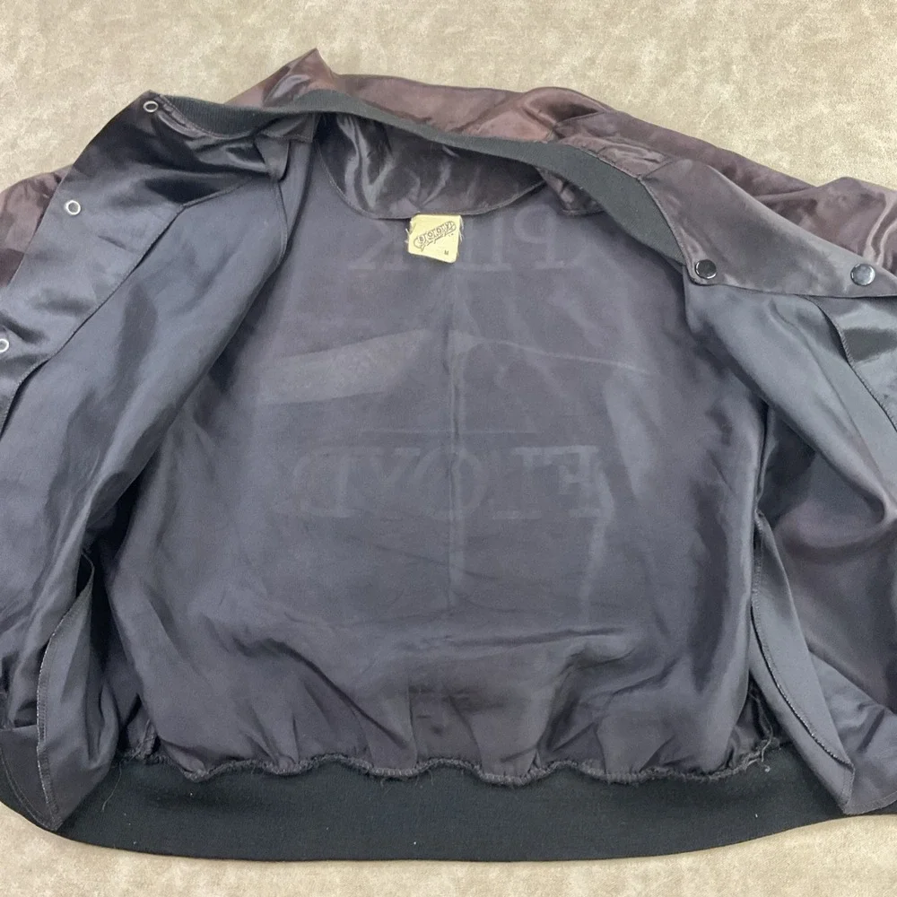 Vintage Pink Floyd Jacket Satin Bomber‎ Snap 80s Body Language Sz M Made In USA